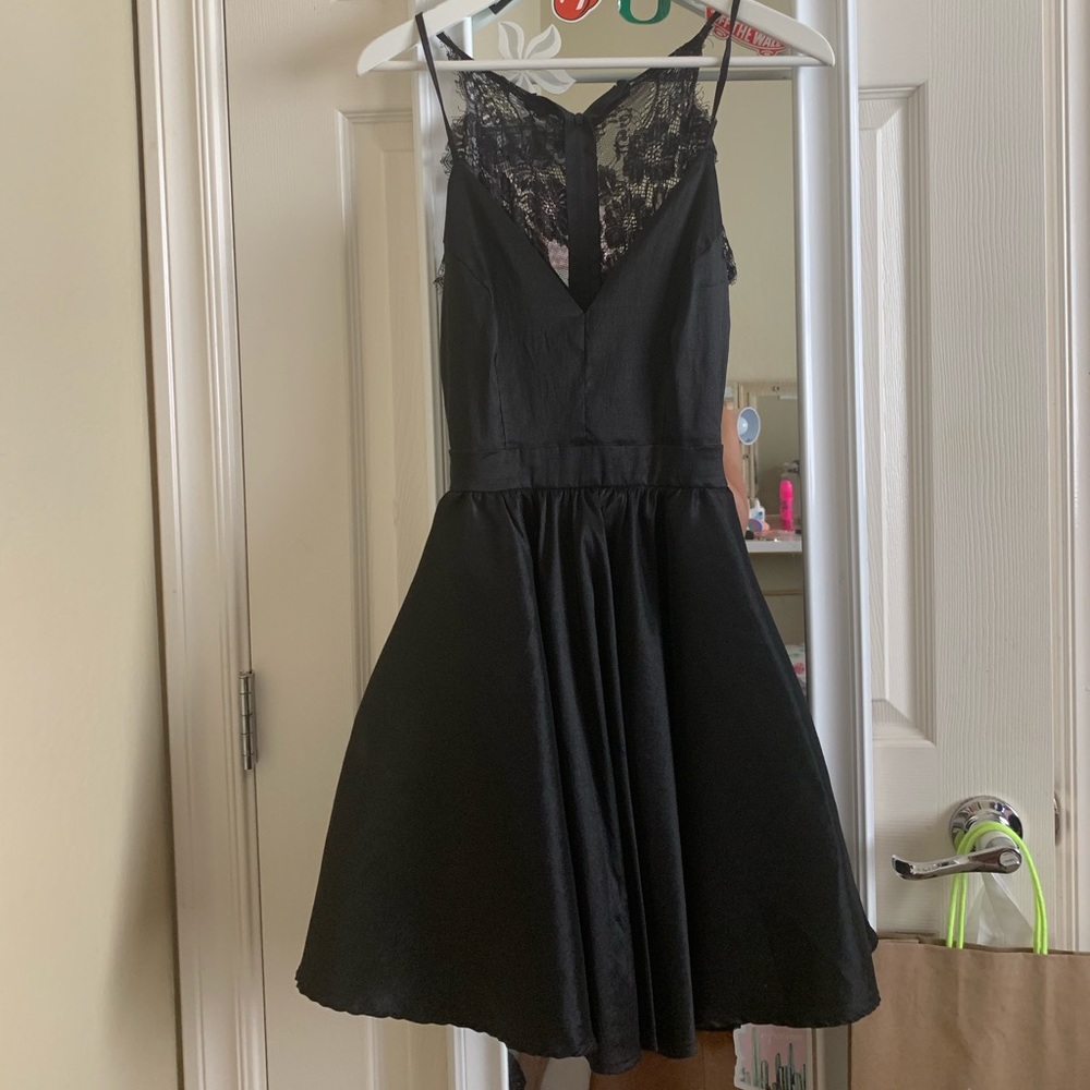 semi formal black lace dress